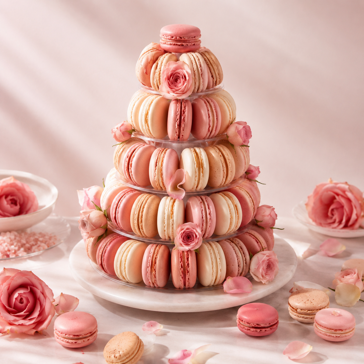 Ambre & Sel Rose Macaron Tower