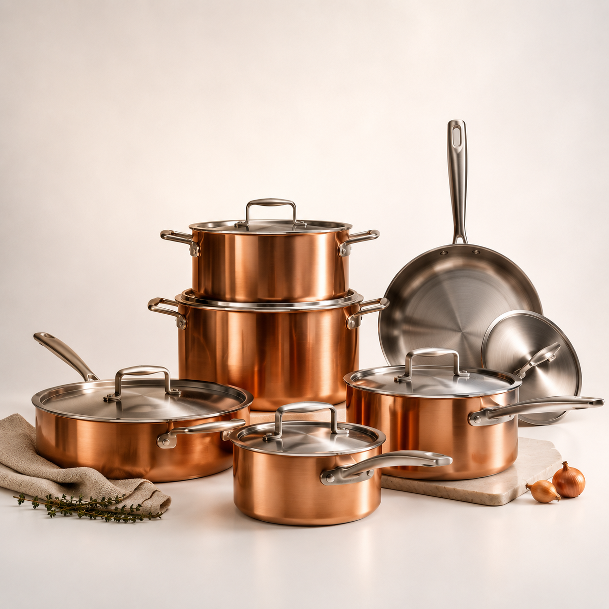 Saffron & Steel Ember Copper Cookware Set