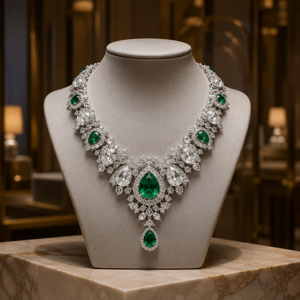 Emeraude Royale Diamond Necklace